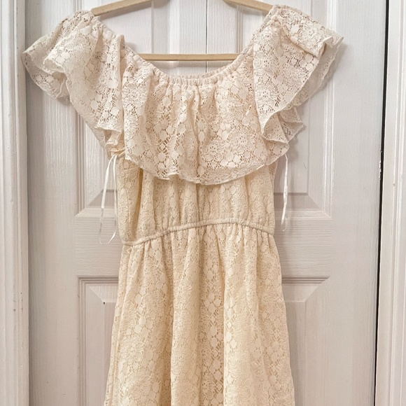 Streetwear Society White Lace Off-Shoulder Dress - Picture 1 of 6